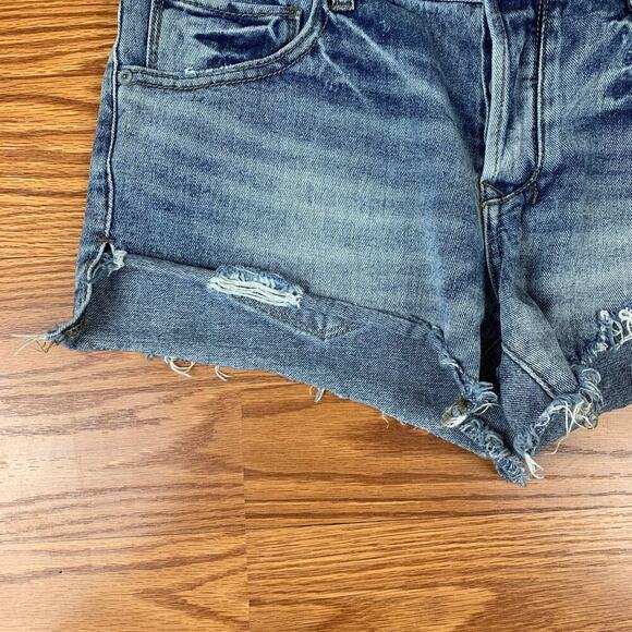 FP Free People Button Fly Raw Hem Cut Off Jean Shorts Sz Waist 27 - Picture 3 of 7